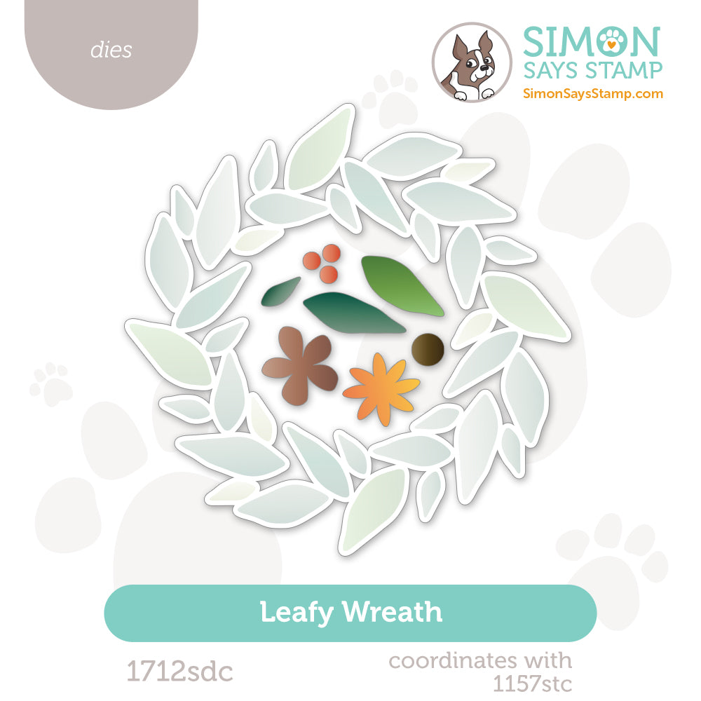 Simon Says Stamp Leafy Wreath Wafer Dies 1712sdc Sending Cheer