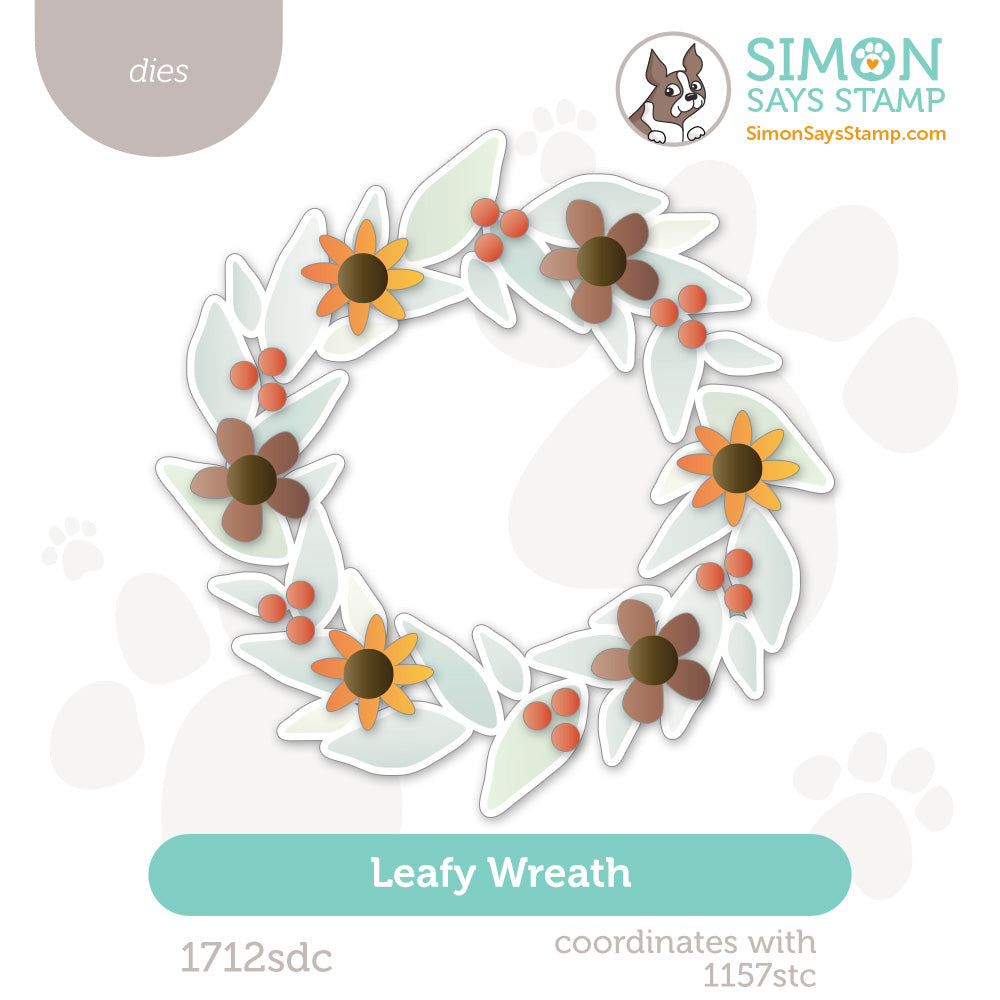 Simon Says Stamp Leafy Wreath Wafer Dies 1712sdc Sending Cheer