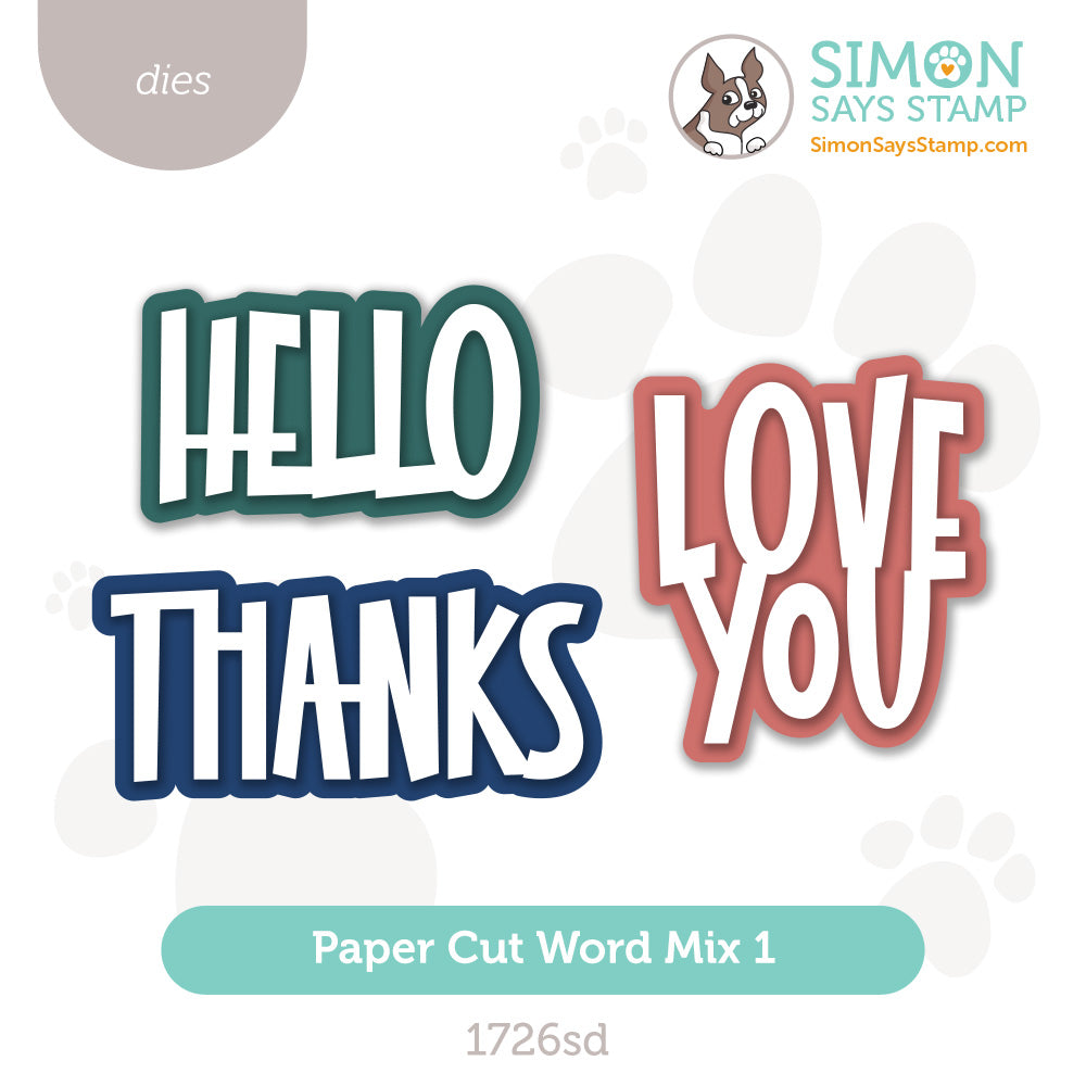 Simon Says Stamp Paper Cut Word Mix 1 Wafer Dies 1726sd