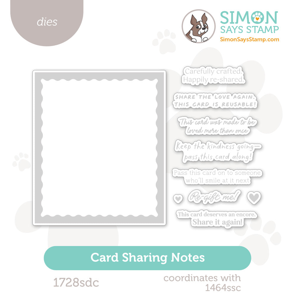 Simon Says Stamp Card Sharing Notes Wafer Dies 1728sdc Stamptember