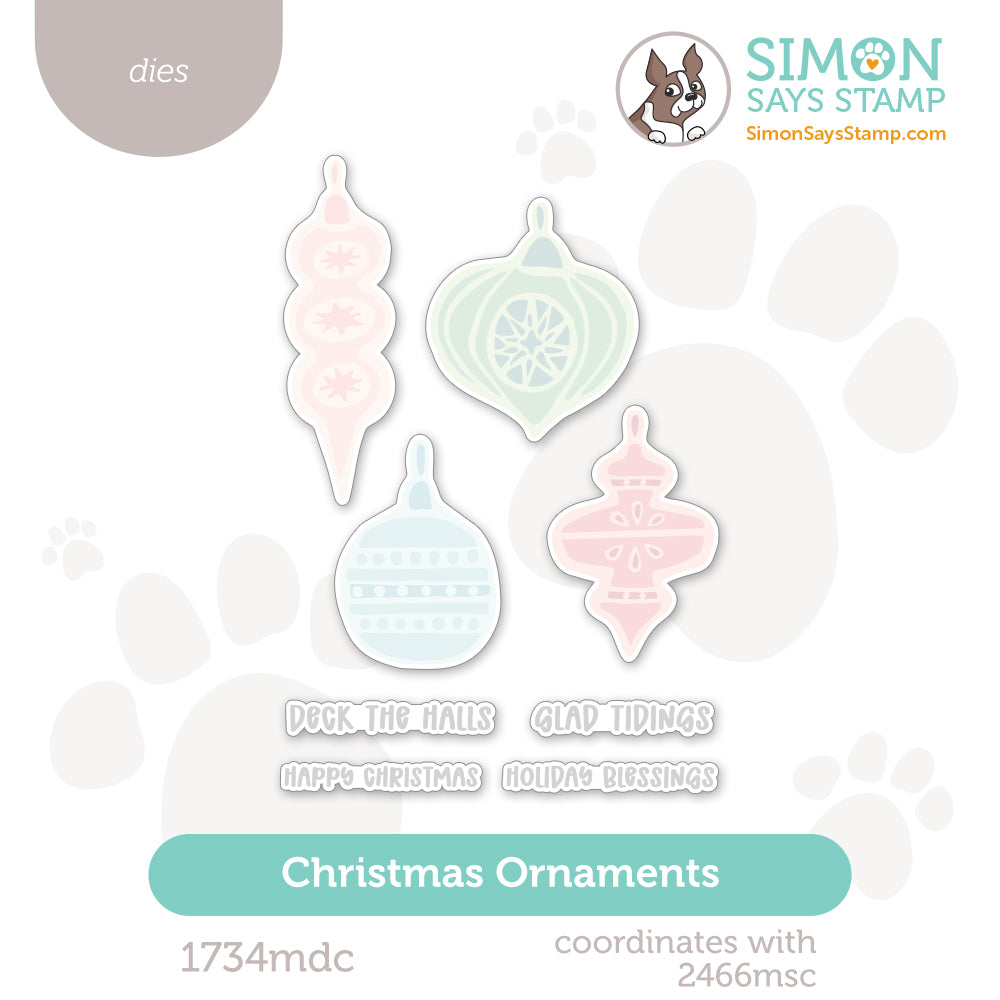 Simon Says Stamp Christmas Ornaments Wafer Dies 1734mdc Sending Cheer