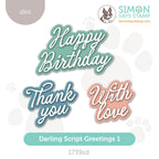 Simon Says Stamp Darling Script Greetings Wafer Dies 1739sd