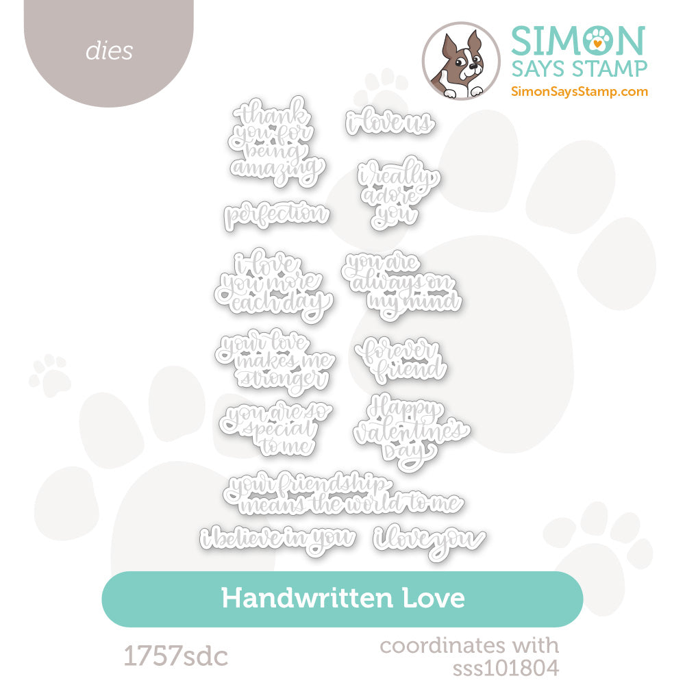 Simon Says Stamp Handwritten Love Wafer Dies 1757sdc Stamptember