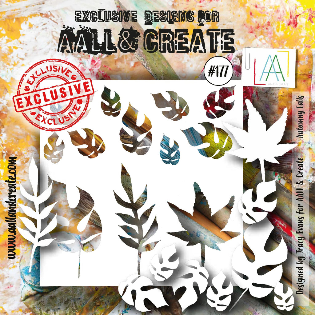 AALL & Create Autumny Falls 6x6 Stencil aal177