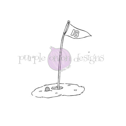 Purple Onion Designs 18th Hole Unmounted Cling Stamp pod1408