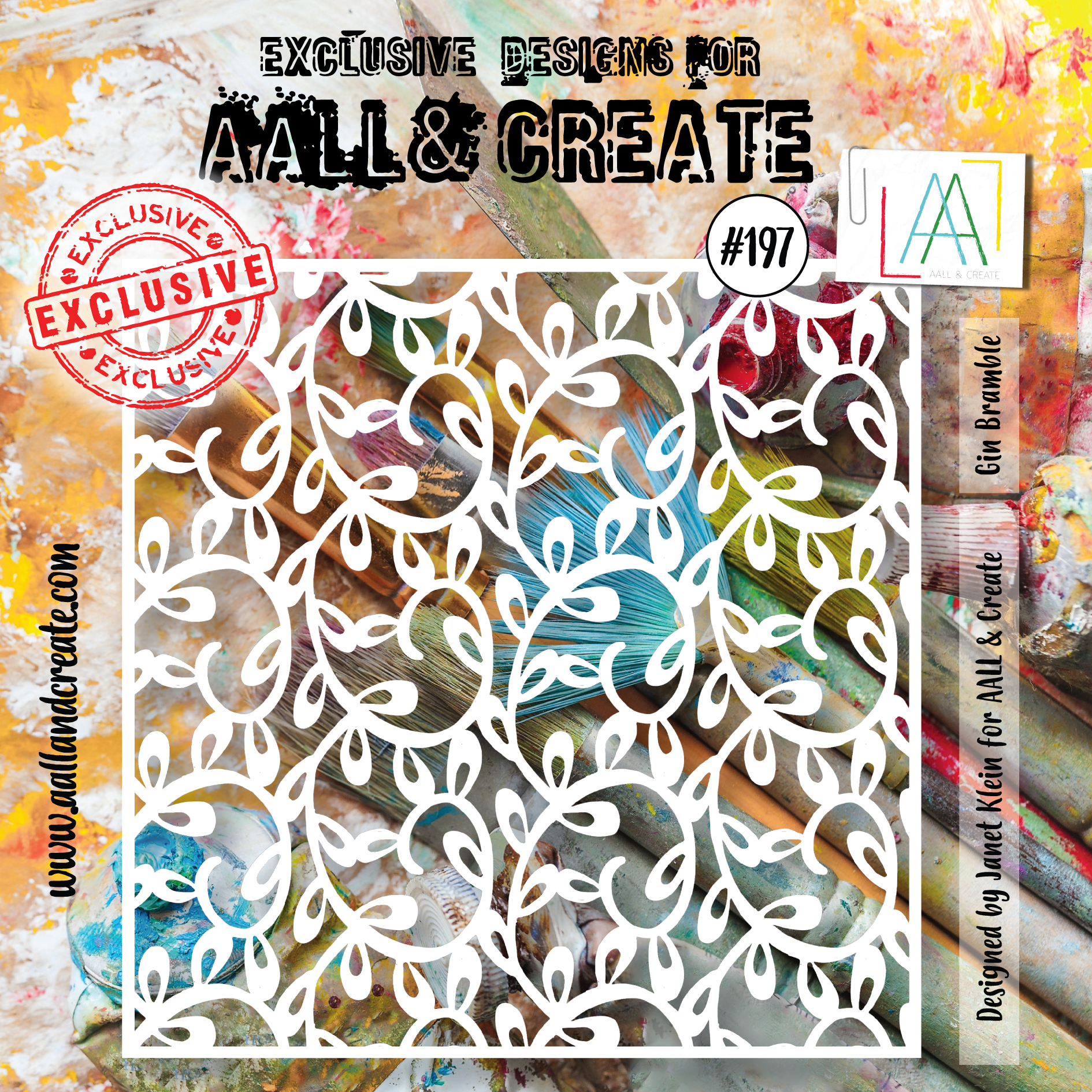 AALL & Create Gin Bramble 6x6 Stencil 197