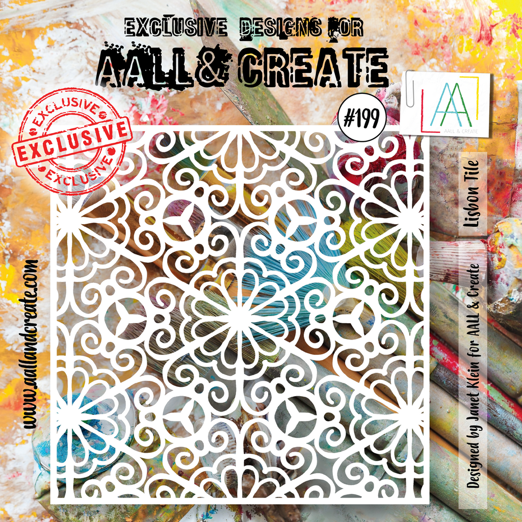 AALL & Create Lisbon Tile 6x6 Stencil 199