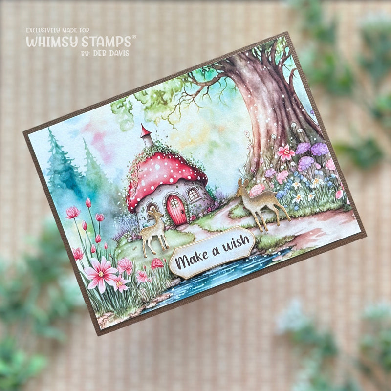 Whimsy Stamps Enchanted Cottage 2 Quick Card Fronts wsqcf-09 wish