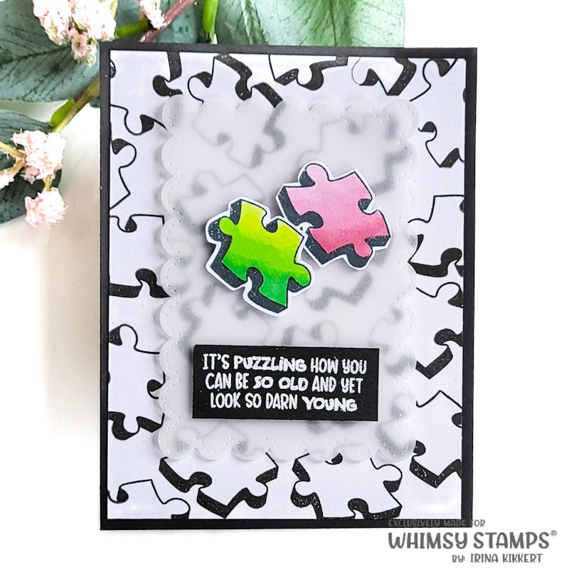 Whimsy Stamps Puzzle It Clear Stamps cwsd236a puzzling