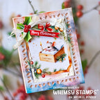Whimsy Stamps Holly Frame Dies wsd317a little mouse