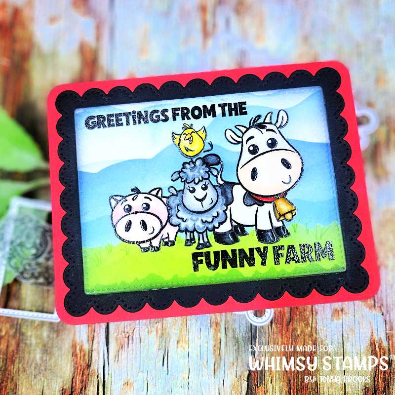 Whimsy Stamps Barnyard Animals NoFuss Masks wsnfm33 greetings