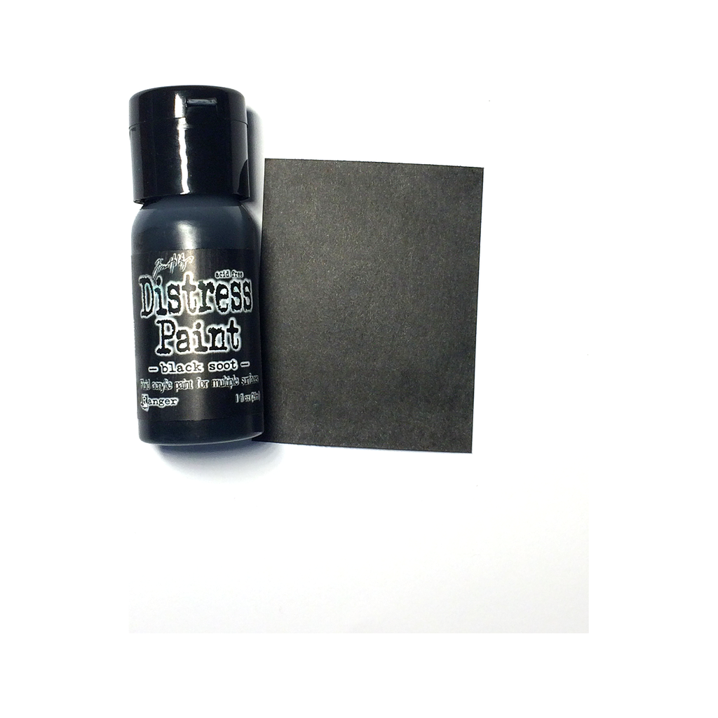 Tim Holtz Flip Top Distress Paint Black Soot Ranger TDF52937 Color Swatch