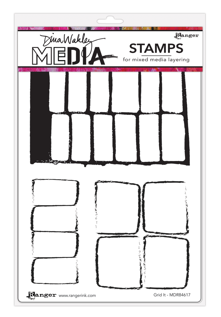 Dina Wakley Grid It Media Cling Rubber Stamps mdr84617