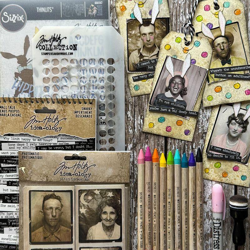 Tim Holtz Distress Watercolor Pencils Set 4 Ranger tdh83580 Easter Tags | color-code:ALT06