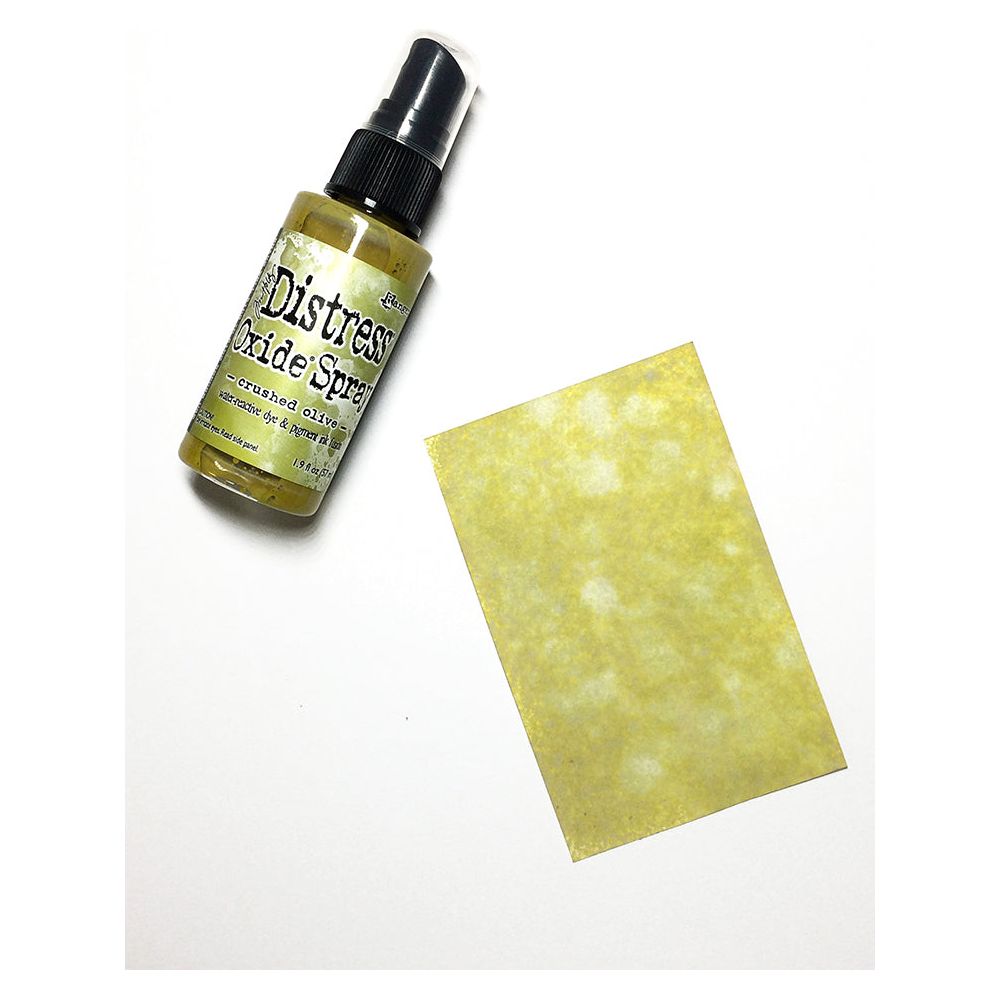 Tim Holtz Distress Oxide Spray Crushed Olive Ranger tso67641 Color Swatch
