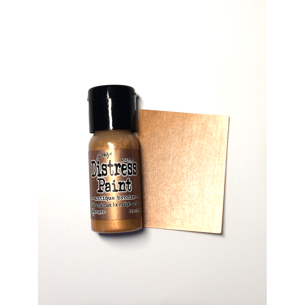 Tim Holtz Flip Top Distress Paint Antiqued Bronze Ranger TDF52913 Color Swatch