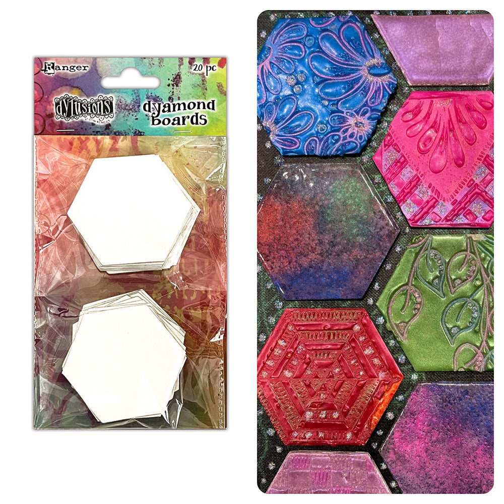 Ranger Dylusions Hexagons Dyamond Boards dym83917 Media Board Project