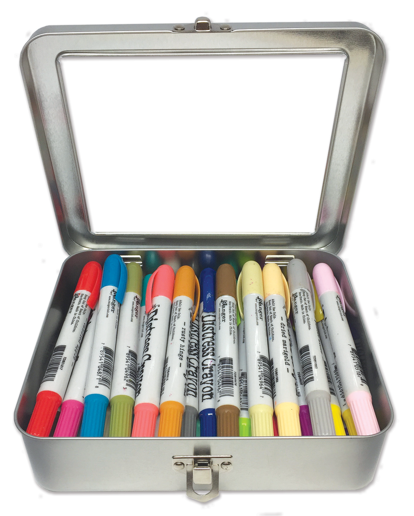 Tim Holtz Distress Storage Tin Fits Crayons Pencils And More TDA56485 Detailed Secondary Image