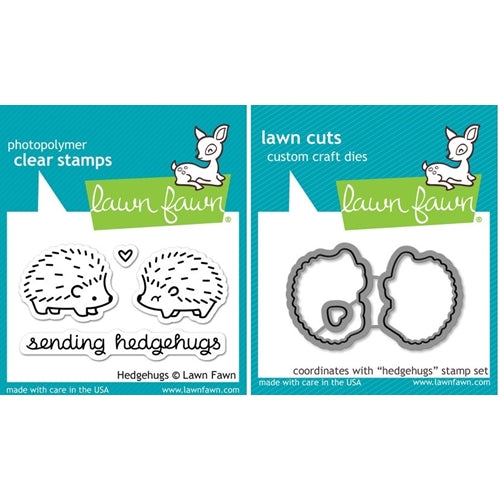 Simon Says Stamp! Lawn Fawn SET LF214HHG HEDGEHUGS Clear Stamps And Dies
