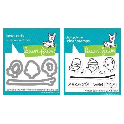 Simon Says Stamp! Lawn Fawn SET LF214WSP WINTER SPARROWS Stamps And Dies