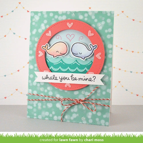 Simon Says Stamp! Lawn Fawn SET LF214WYBM WHALE BIG LOVE Clear Stamps And Dies
