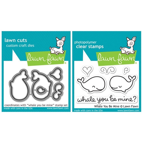 Simon Says Stamp! Lawn Fawn SET LF214WYBM WHALE BIG LOVE Clear Stamps And Dies