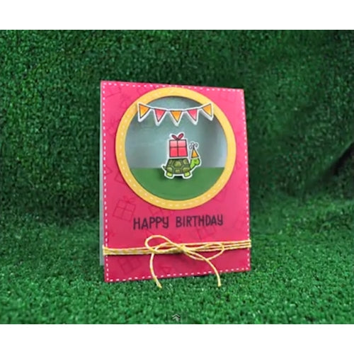 Simon Says Stamp! Lawn Fawn SET LF215YTW BELATED BIRTHDAY Clear Stamps And Dies