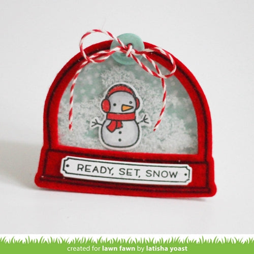 Simon Says Stamp! Lawn Fawn SET LF15SETADDON HOLIDAY SNOW GLOBE SHAKER Clear Stamps and Dies