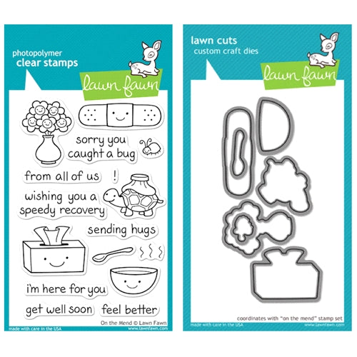 Simon Says Stamp! Lawn Fawn SET LFSETOTM ON THE MEND Clear Stamps and Dies