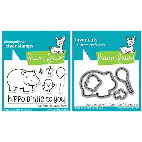 Simon Says Stamp! Lawn Fawn SET LFSETYF YEAR FOUR Clear Stamps and Dies