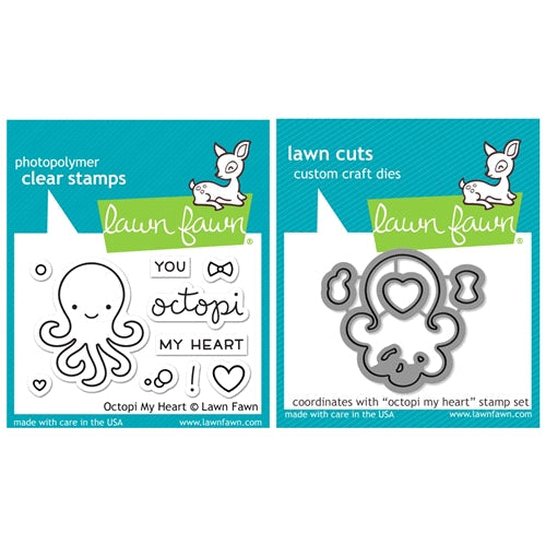 Simon Says Stamp! Lawn Fawn Set VLF16SETOMH OCTOPI MY HEART Clear Stamps and Dies