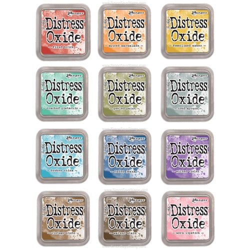 Ranger Distress Oxide Bundles - Includes 12 Distress Oxide Colors with PTP  Flash Deals Detail Sticks Set 4-12 Ink Pads 
