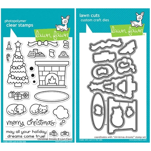 Simon Says Stamp! Lawn Fawn SET LF17SETCD CHRISTMAS DREAMS Clear Stamps and Dies