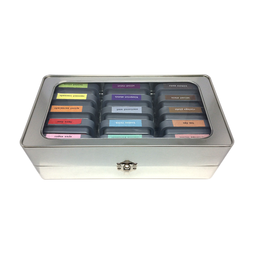 Tim Holtz Distress Ink Pad Storage Tin Bundle Of 3 Ranger closed with ink 