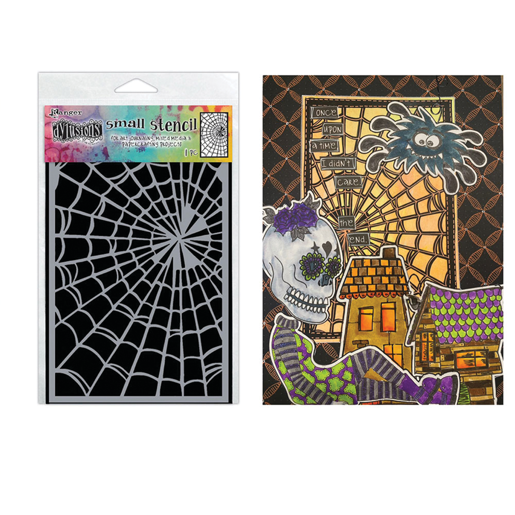 Ranger Dyan Reaveley Small Webs Stencil dys85195 Funny Halloween Project