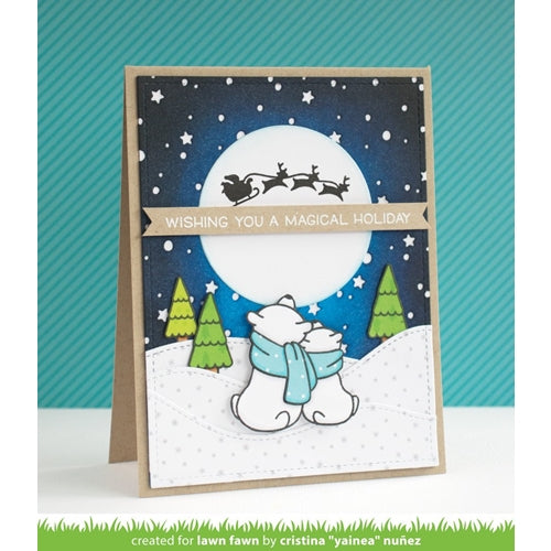 Simon Says Stamp! Lawn Fawn SET WINTER SKIES Clear Stamps and Dies BLFWS