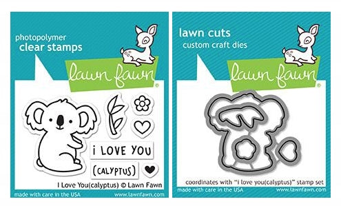 Simon Says Stamp! Lawn Fawn SET I LOVE YOU(CALYPTUS) Clear Stamps and Dies LF18ILY