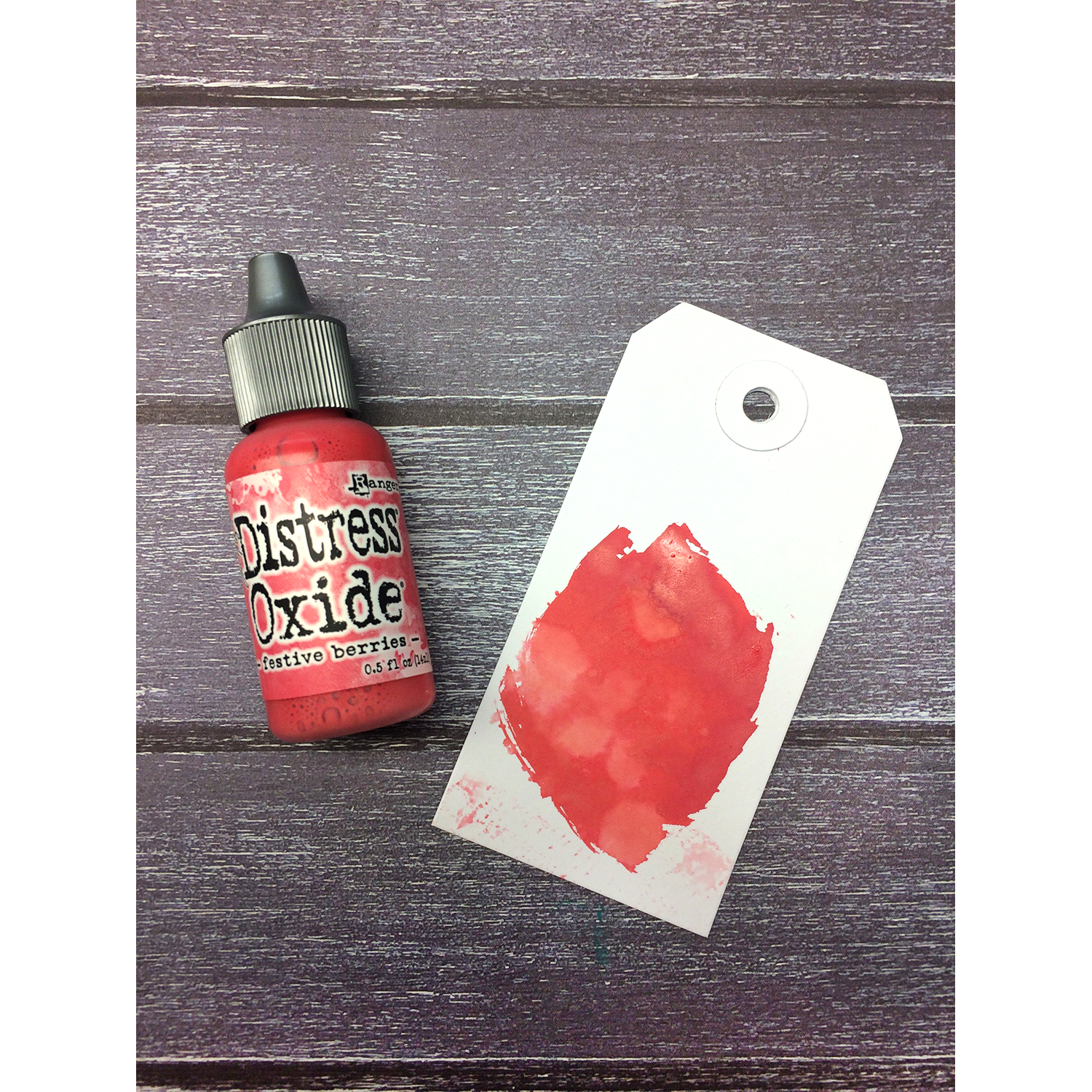 Tim Holtz Distress Oxide Reinker Festive Berries Ranger tdr57055 Color Swatch