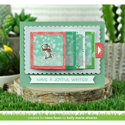 Simon Says Stamp! Lawn Fawn SET MICE ON ICE Clear Stamps and Dies HLFMOI