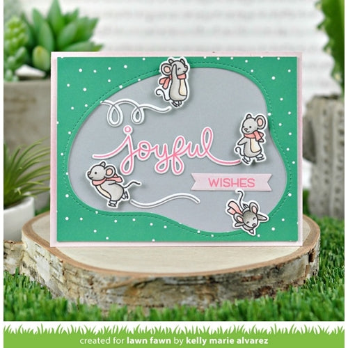 Simon Says Stamp! Lawn Fawn SET MICE ON ICE Clear Stamps and Dies HLFMOI