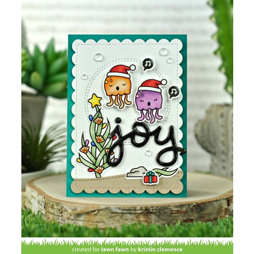 Simon Says Stamp! Lawn Fawn SET CHRISTMAS FISHES Clear Stamps and Dies HLFCF