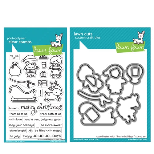 Simon Says Stamp! Lawn Fawn SET HO-HO-HOLIDAYS Clear Stamps and Dies HLFHHH