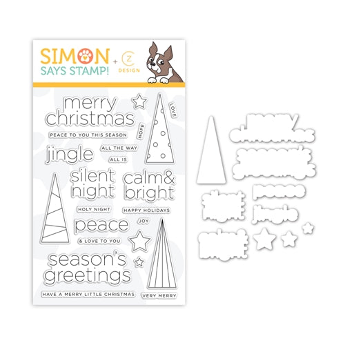 Simon Says Stamp! CZ Design Stamps and Dies CLEAN LINE CHRISTMAS set356clc