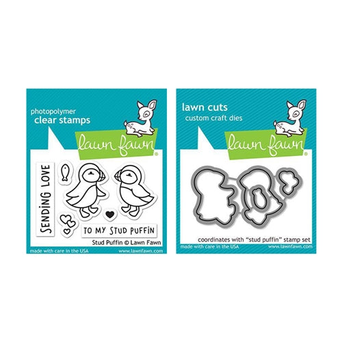 Simon Says Stamp! Lawn Fawn SET STUD PUFFIN Clear Stamps and Dies LLFSP