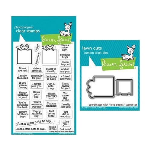 Simon Says Stamp! Lawn Fawn SET LOVE POEMS Clear Stamps and Dies LLFLP