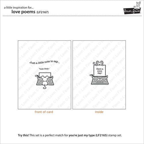 Simon Says Stamp! Lawn Fawn SET LOVE POEMS Clear Stamps and Dies LLFLP