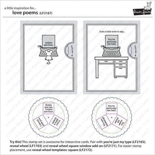 Simon Says Stamp! Lawn Fawn SET LOVE POEMS Clear Stamps and Dies LLFLP