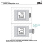 Simon Says Stamp! Lawn Fawn SET YOU'RE JUST MY TYPE Clear Stamps and Dies LLFYMT