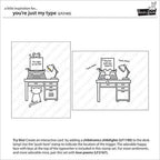 Simon Says Stamp! Lawn Fawn SET YOU'RE JUST MY TYPE Clear Stamps and Dies LLFYMT
