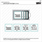 Simon Says Stamp! Lawn Fawn SET YOU'RE JUST MY TYPE Clear Stamps and Dies LLFYMT